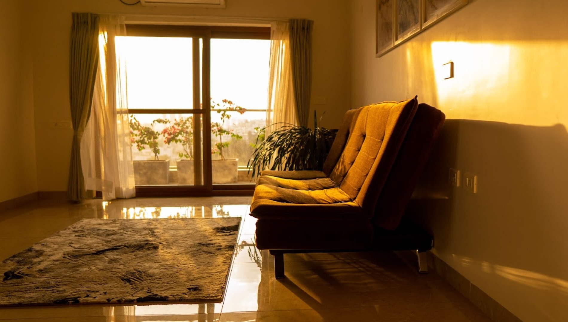 A living room at Bridge Service Apartments